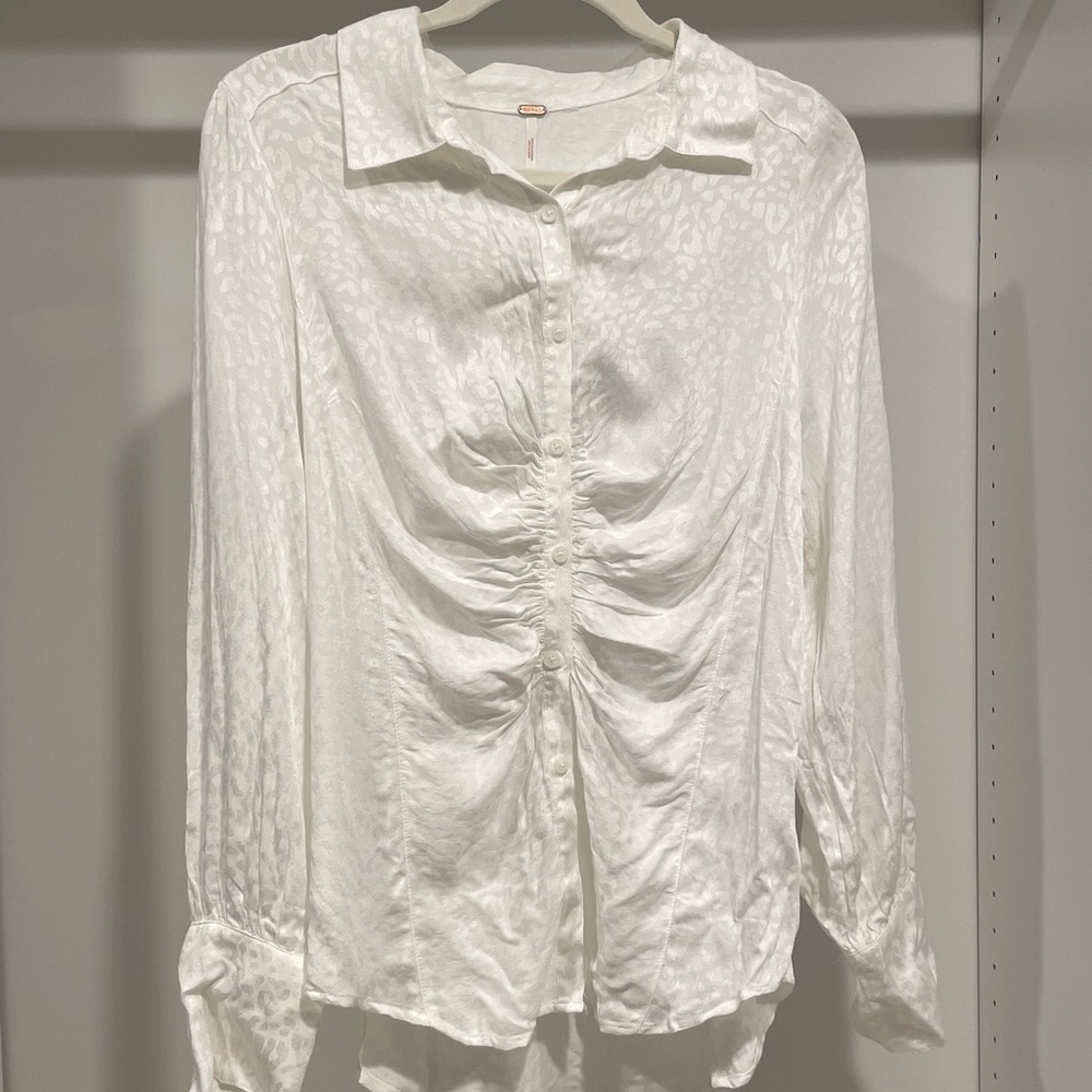Free people Bianca blouse animal print white